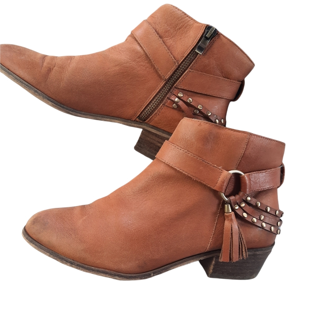 Chinese Laundry Cognac Ankle Buckle Boots Size 9 - Picture 3 of 14